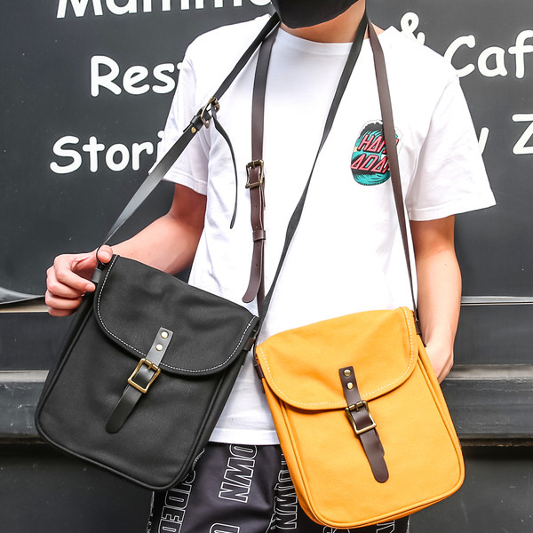 Férfi alkalmi táska fekete és narancs színben