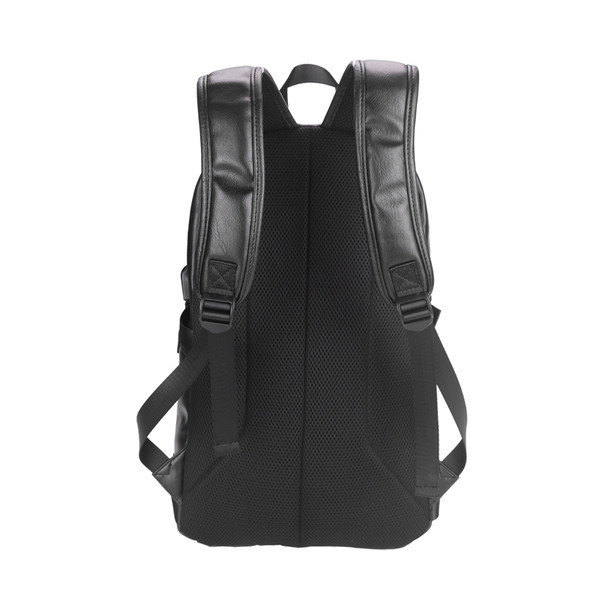 Öko bőrből készült férfi hátizsák fekete színű cipzárral
