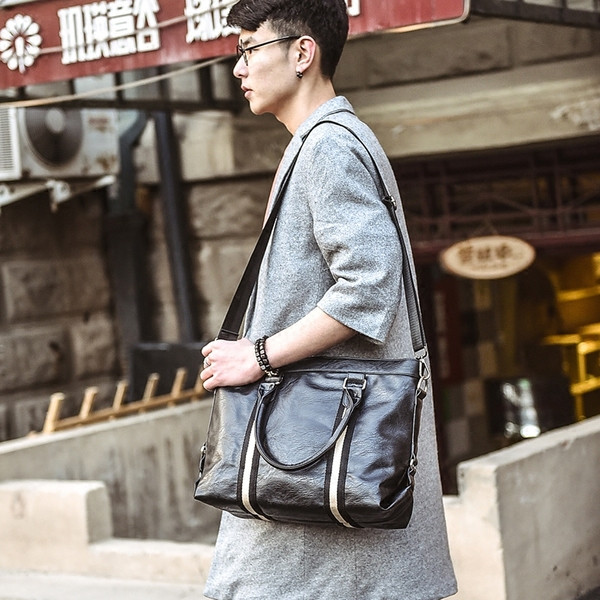 Modern férfi táska két színben, öko bőrből