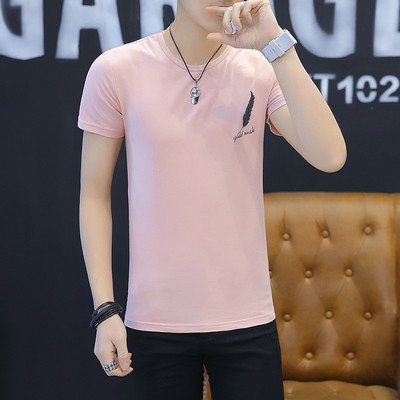 Modern férfi póló rövid ujjú, O-nyakú