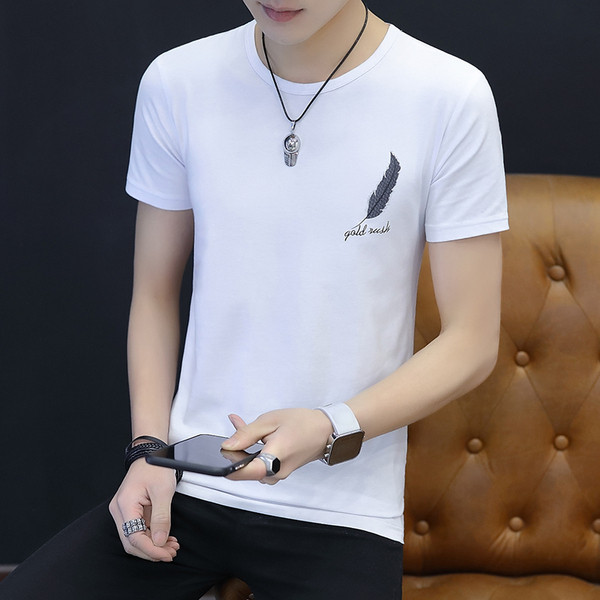 Modern férfi póló rövid ujjú, O-nyakú