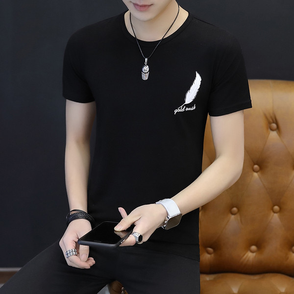 Modern férfi póló rövid ujjú, O-nyakú