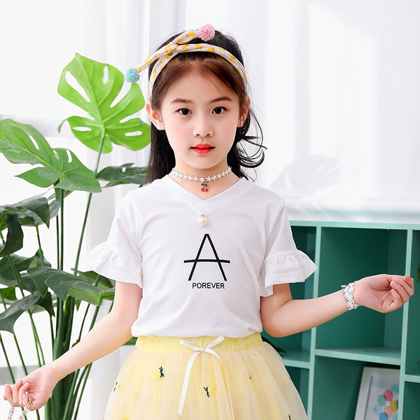 Alkalmi gyerekblúz fehér színben, felirattal