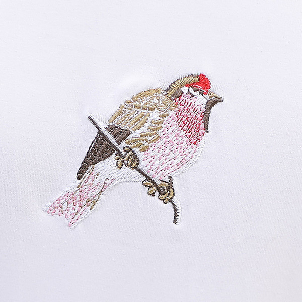 Férfi blúz hosszú ujjal, fehér és fekete hímzéssel