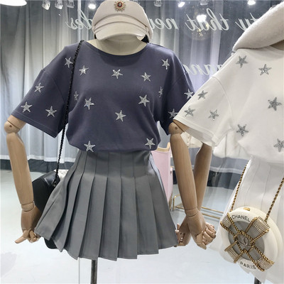 Stílusos női póló fehér, szürke és fekete színekben