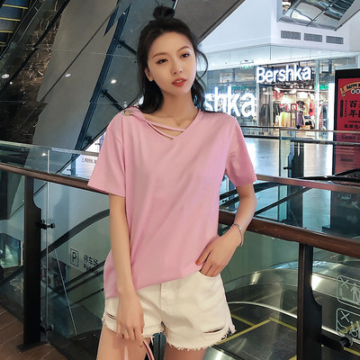 Modern női póló nyakkendővel több színben