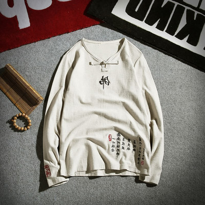 Férfi hétköznapi blúz, hosszú ujjal, feliratokkal három színben