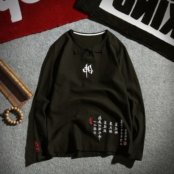 Férfi hétköznapi blúz, hosszú ujjal, feliratokkal három színben