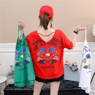 Női alkalmi póló széles modell nyomattal és felirattal több színben