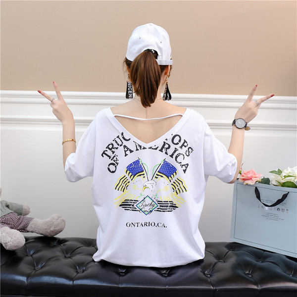 Női alkalmi póló széles modell nyomattal és felirattal több színben