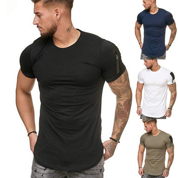 Мъжка тениска с О-образно деколте в четири цвята