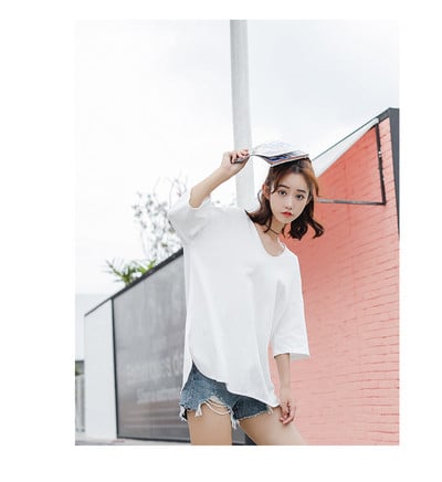 Sima modell női blúz 3/4 ujjal szürke és fehér színben