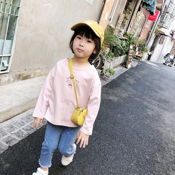 Ежедневна детска блуза за момичета в няколко цвята с щапа