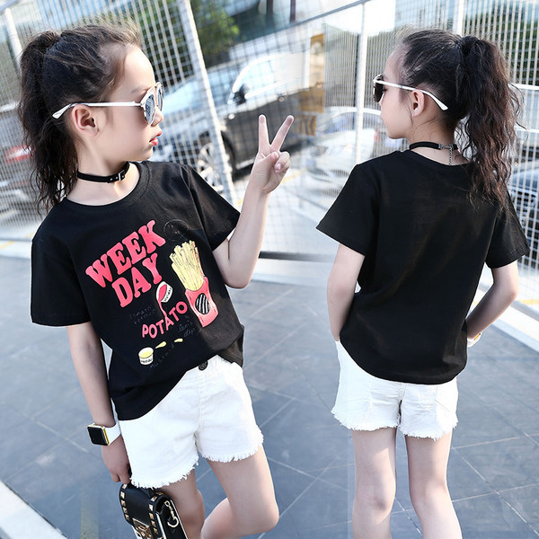 Alkalmi gyerek blúz lányoknak rövid ujjal és rátéttel