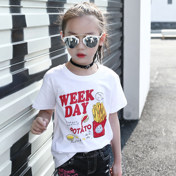 Alkalmi gyerek blúz lányoknak rövid ujjal és rátéttel