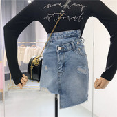 ÚJ Aktuális női farmerszoknya mozgó modell világos színben