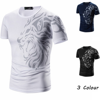 Αντρικά μπλουζάκια με κοντό μανίκι με εφαρμογή σε τρία χρώματα
