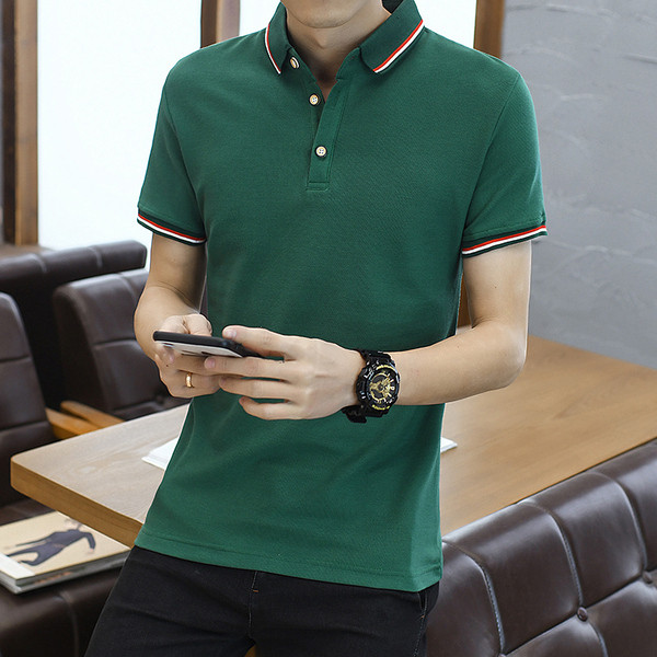 Gombos, rövid ujjú férfi póló több színben