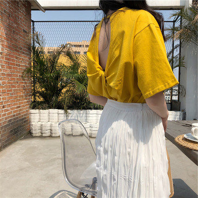 Μοντέρνα γυναικεία  μπλούζα με κοντό μανίκι μπλούζα σε διάφορα χρώματα