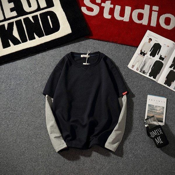 Férfi alkalmi blúz O-alakú gallérral, fekete és szürke színben