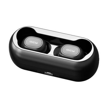 Безжични Bluetooth  слушалки QCY T1 с Powerbank  в черен цвят
