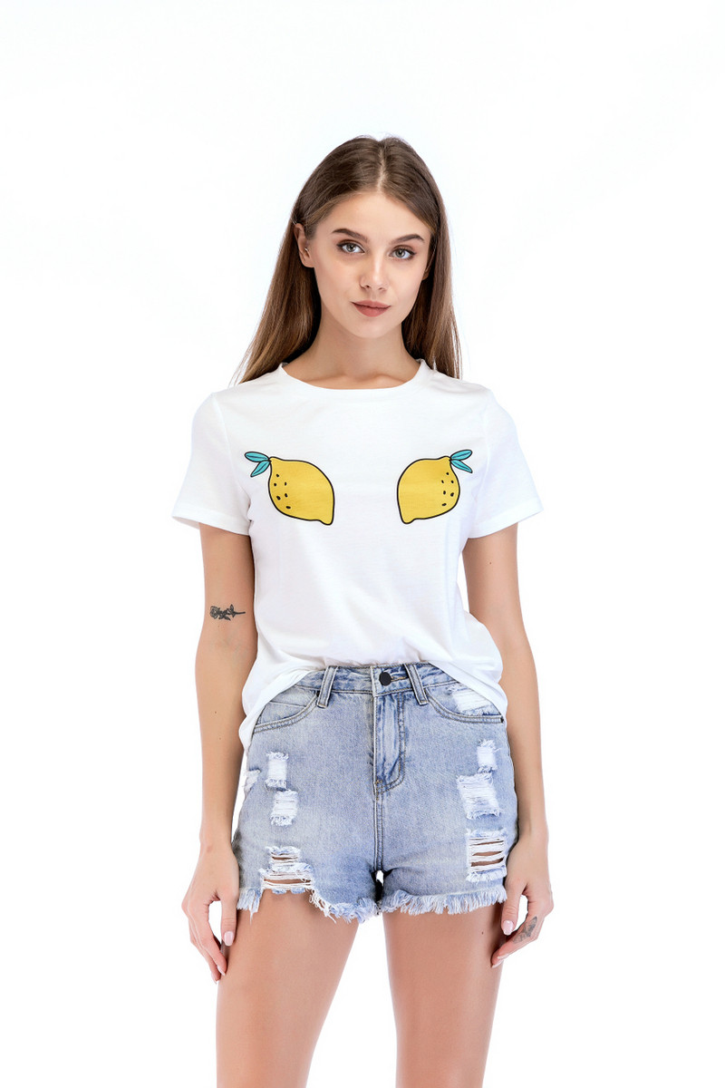 Alkalmi női póló fehér színű applikációkkal