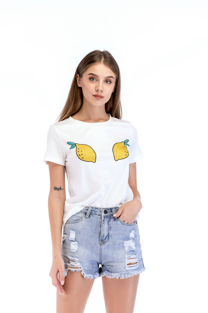 Alkalmi női póló fehér színű applikációkkal