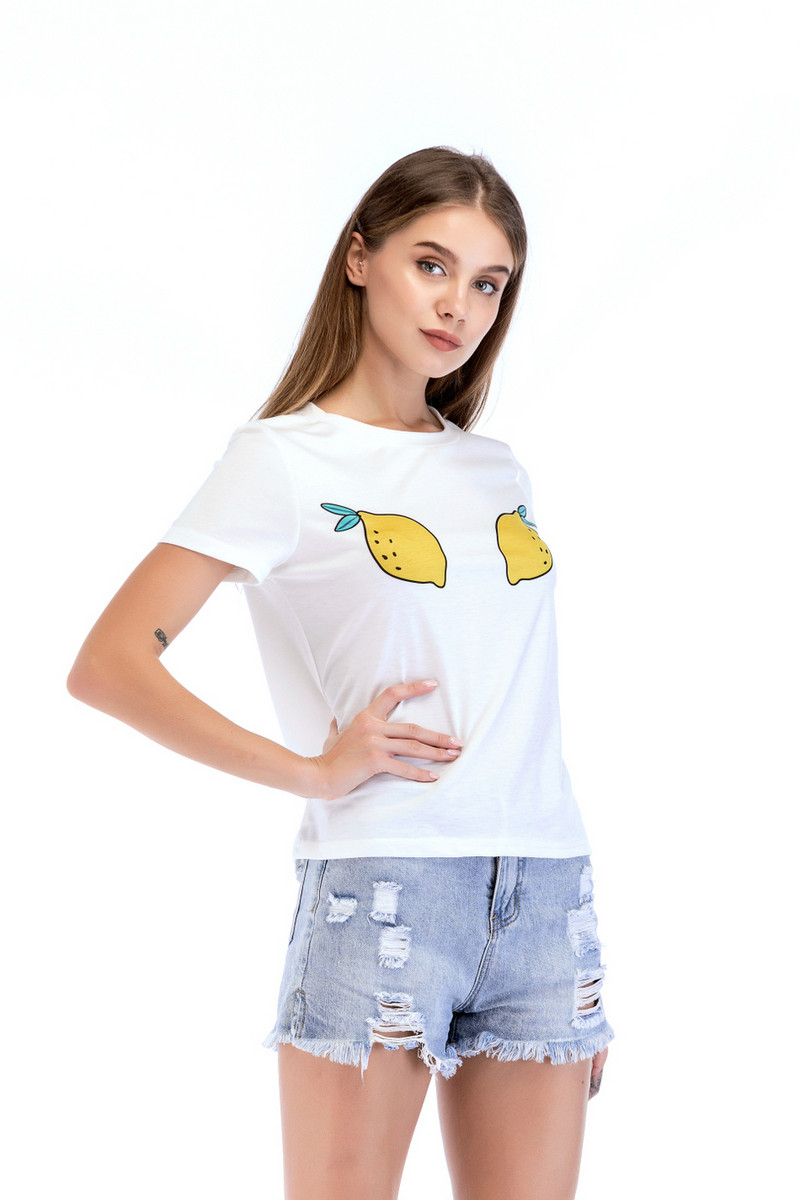 Alkalmi női póló fehér színű applikációkkal