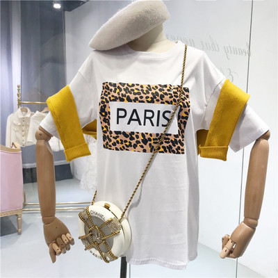 Modern női póló fehér és fekete rátéttel