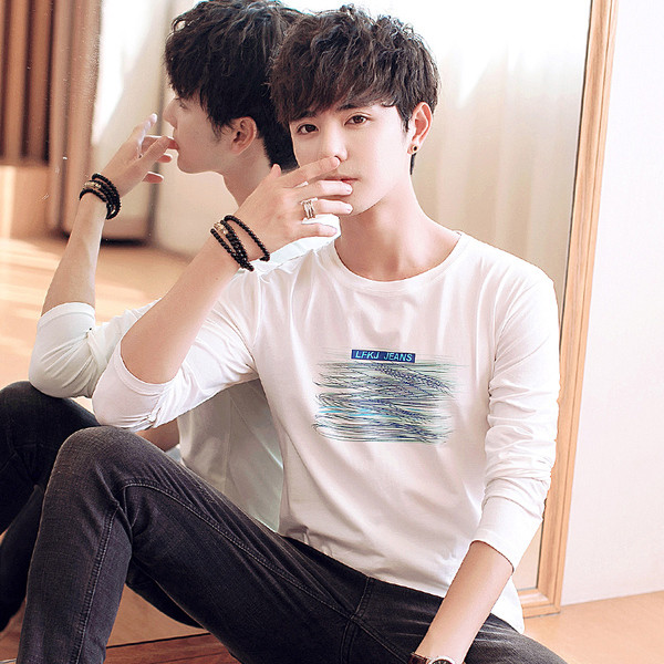 Lezser férfi blúz, hosszú ujjal és O-alakú gallérral, négy színben