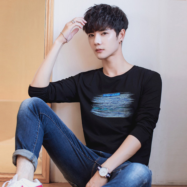 Lezser férfi blúz, hosszú ujjal és O-alakú gallérral, négy színben