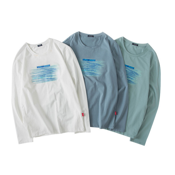 Lezser férfi blúz, hosszú ujjal és O-alakú gallérral, négy színben