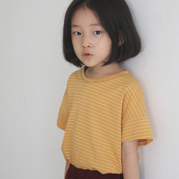 Ежедневна детска раирана тениска за момичта в няколко цвята