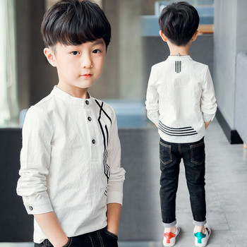 Μοντέρνο παιδικό πουκάμισο για αγόρια με κουμπιά σε τρία χρώματα