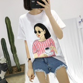 Alkalmi női póló színes rátéttel