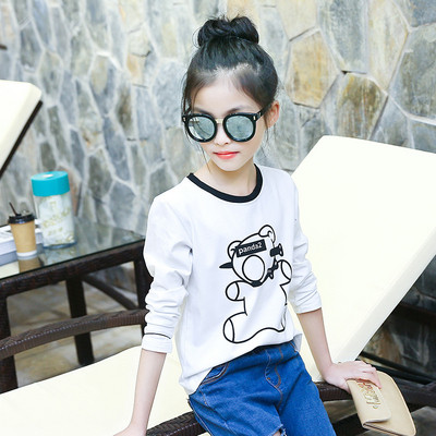 Alkalmi, hosszú ujjú gyermekblúz lányoknak, mintával