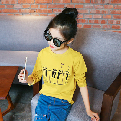 Alkalmi, hosszú ujjú gyermekblúz lányoknak, mintával