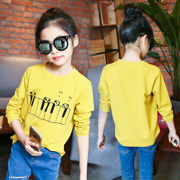 Alkalmi, hosszú ujjú gyermekblúz lányoknak, mintával