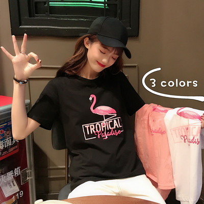 Női alkalmi póló három színben mintával