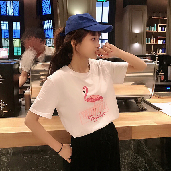 Női alkalmi póló három színben mintával