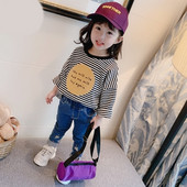 Csíkos mintás alkalmi gyerekblúz lányoknak