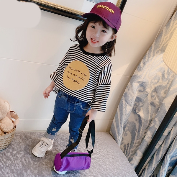 Csíkos mintás alkalmi gyerekblúz lányoknak