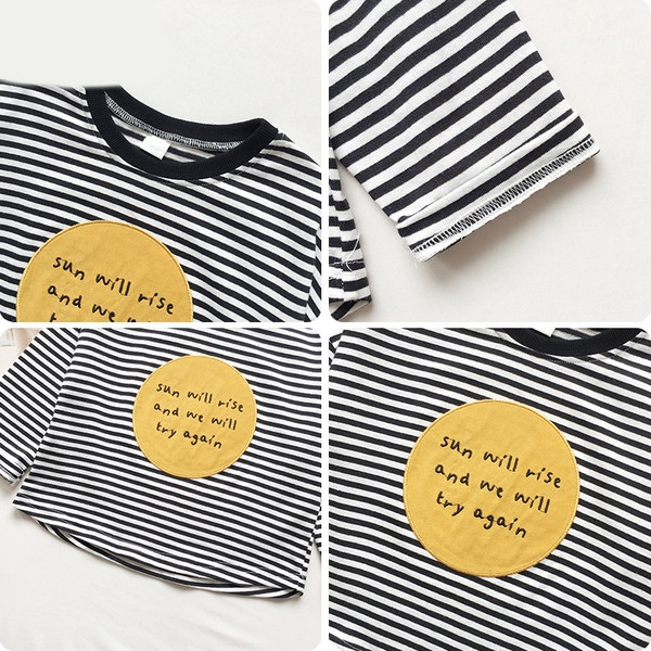 Csíkos mintás alkalmi gyerekblúz lányoknak