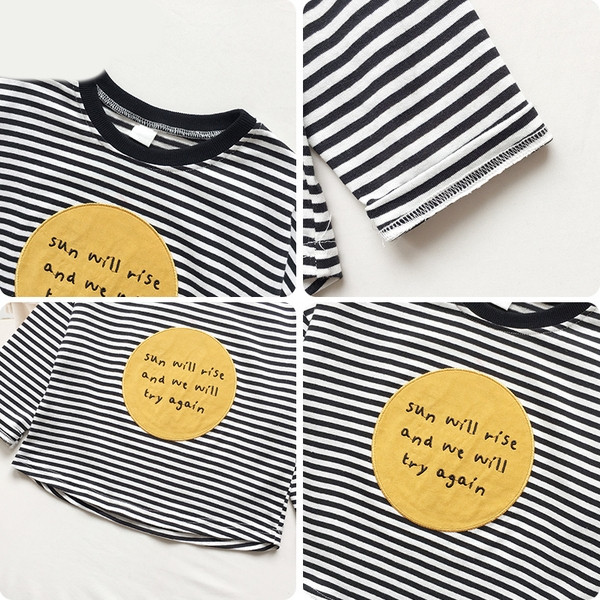 Csíkos mintás alkalmi gyerekblúz lányoknak