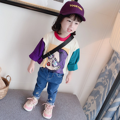 Modern, rátétes gyerekblúz lányoknak, két színben