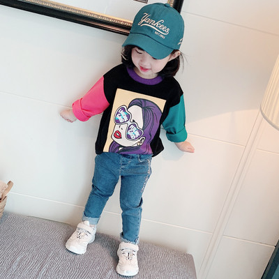 Modern, rátétes gyerekblúz lányoknak, két színben