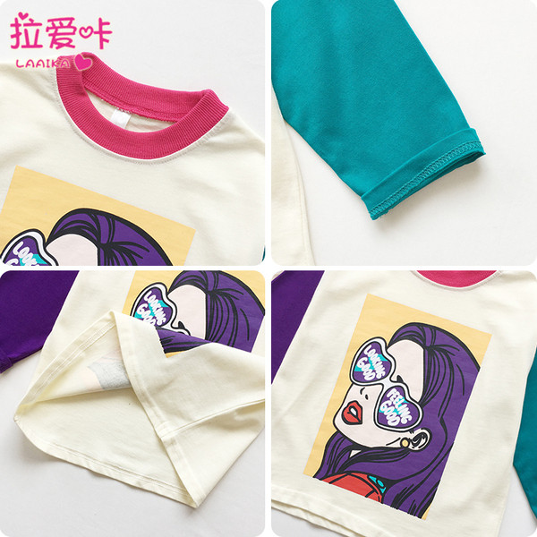 Modern, rátétes gyerekblúz lányoknak, két színben