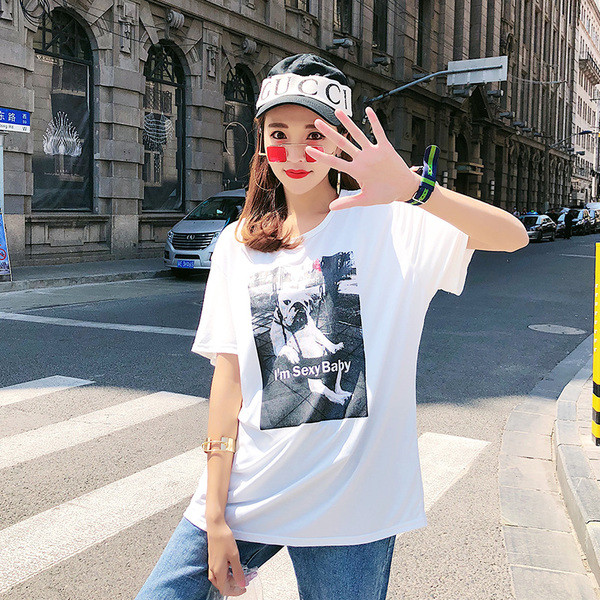 Alkalmi női póló színes fehér rátéttel