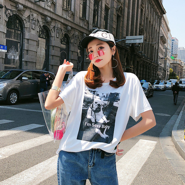 Alkalmi női póló színes fehér rátéttel