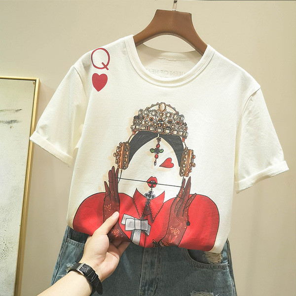 Alkalmi női póló színes fehér rátéttel